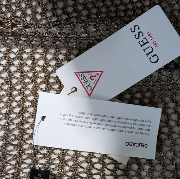 Guess Ls Savannah Lurex Ruffled Metallic Cardigan Size Medium Nwt ❤️ - Picture 6 of 9